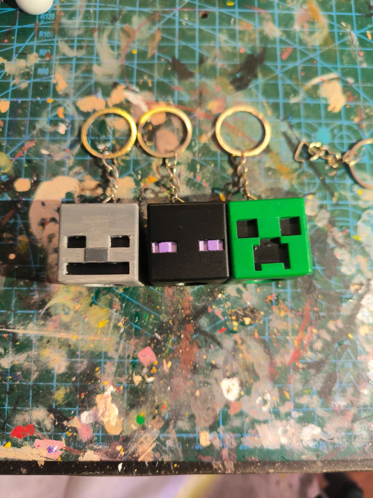Minecraft Karakter Anahtarlık Seti | Enderman, Creeper ve Skeleton | 3D Baskı Anahtarlık 2