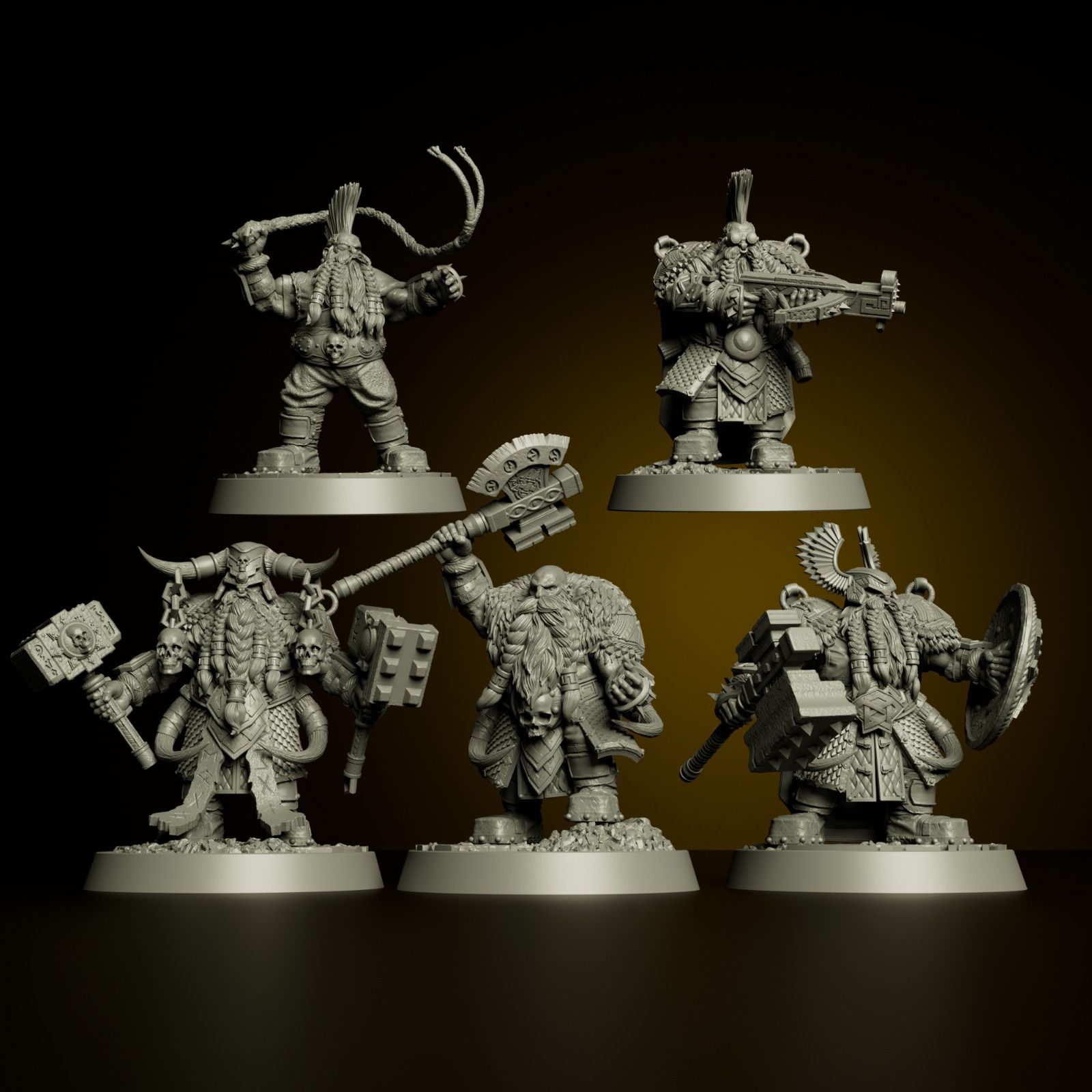 32mm Cüce Savaşçı Seti | 9 Parça Fantastik Minyatür Figür | DnD RPG Masaüstü Oyunu Koleksiyonluk Reçine Baskı 3