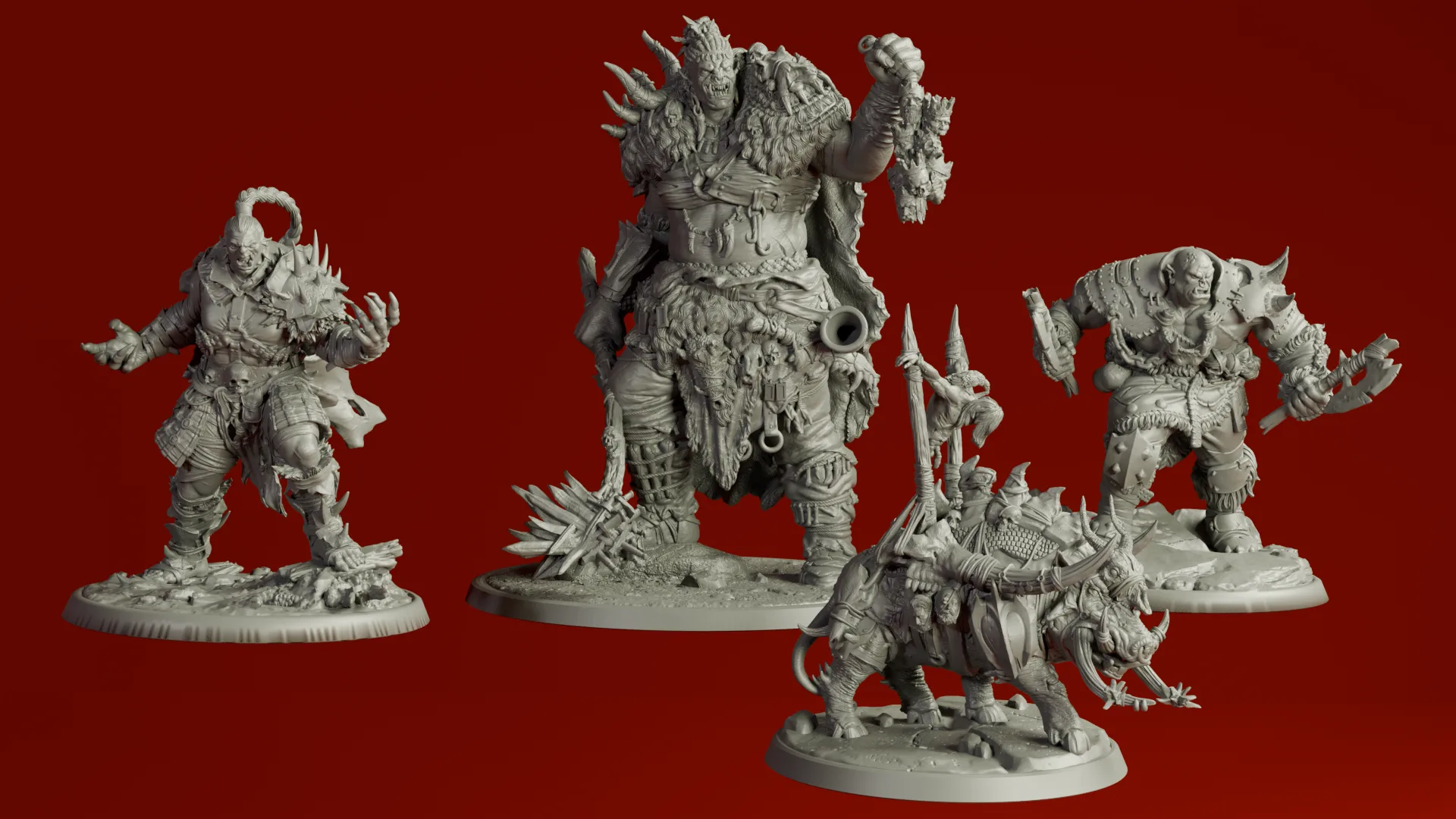 32mm Orcs of Butcherhold Seti | 18 Parça Fantastik Minyatür Figür | DnD RPG Reçine Baskı 4