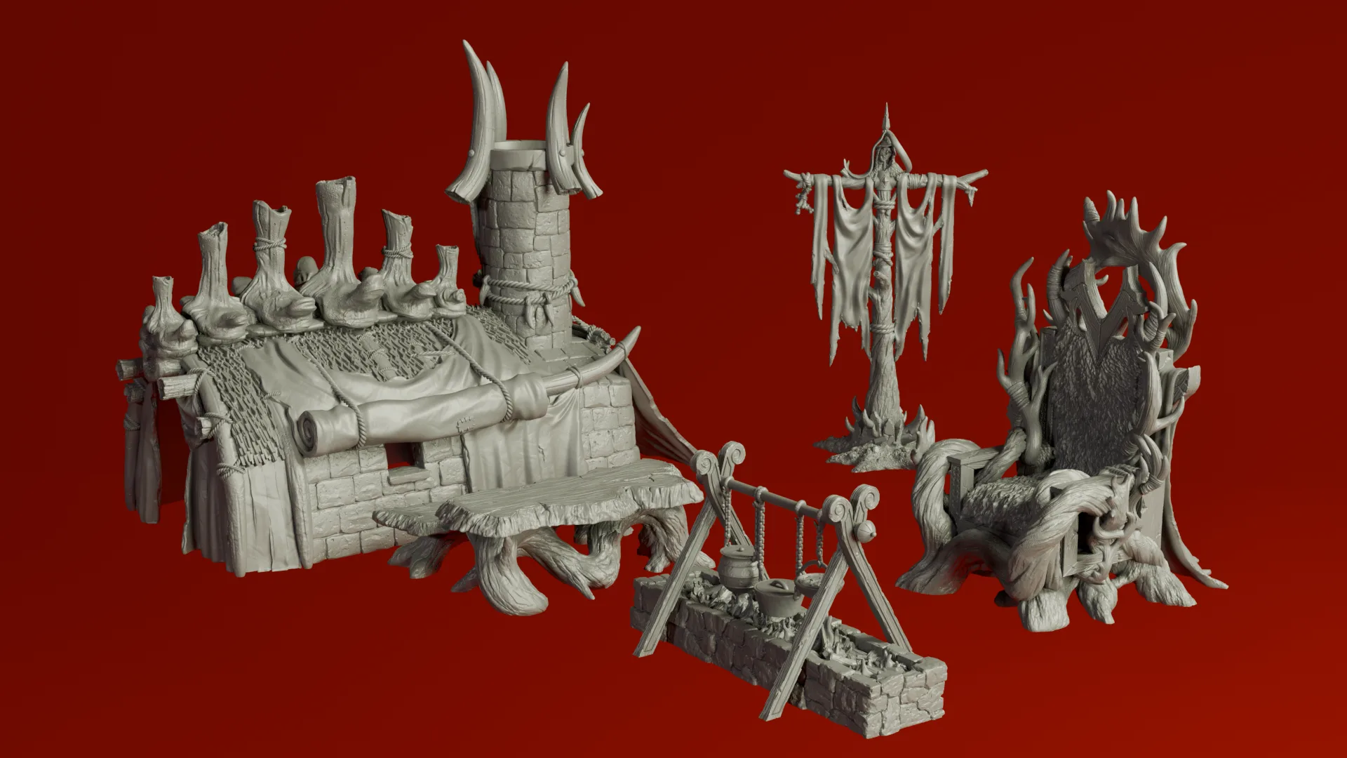 32mm Orcs of Butcherhold Seti | 18 Parça Fantastik Minyatür Figür | DnD RPG Reçine Baskı 5